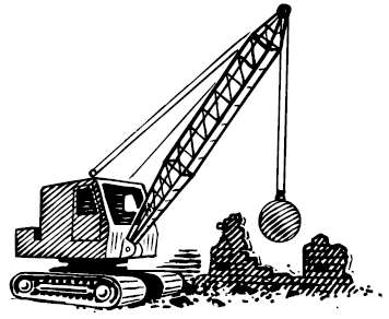 Illustration of wrecking ball