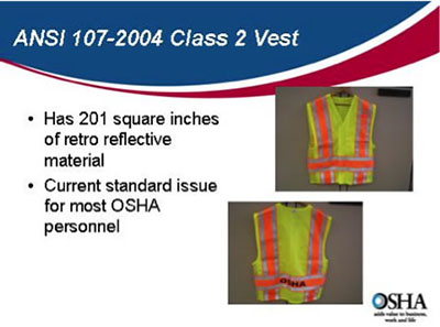 Front and back images of daytime high-visibility vest