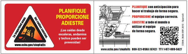 Image of fall prevention wallet card in Spanish