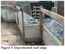 Figure 1: Unprotected roof edge