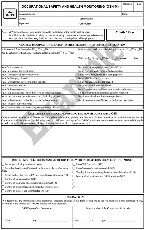 Figure 38 – Occupational safety and health monitoring