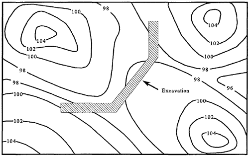 Diagram of excavation in relation to power line
