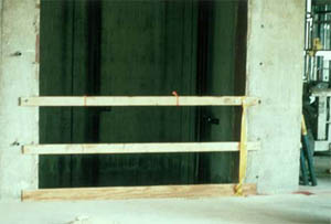 Photo of elevator shaft and guardrail