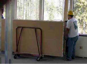 Proper panel stocking distribution around the worksite -- minimizes the need for installers to do incidental stocking.