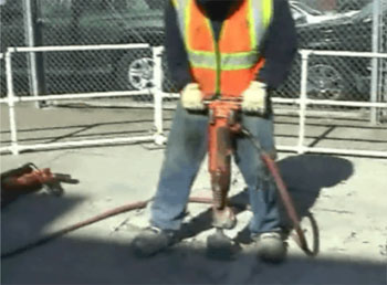 Figure 1: Worker using traditional jackhammer