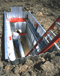 photo of ladder in excavation site