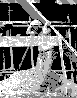 Figura 93.1 Trabajador portando una carga sin ropa ni equipo de trabajo adecuados