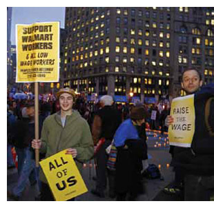 Picketing workers