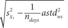 between site standard deviation formula