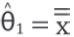 theta hat 1 formula