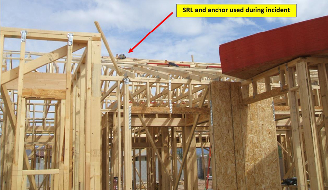 Figure 2. PFAS anchor and SRL used by the worker. All equipment left in place for photo.