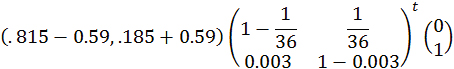 formula on the probability a participant is employed in any week "t"