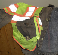 vest with burned hole