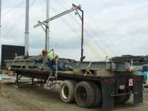 photo of a flatbed trailer and steel