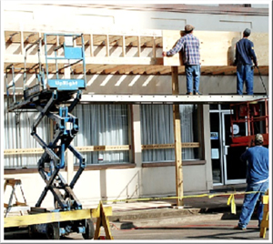 Scaffolding and men