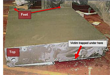 Close up of the vibratory hammer clamp housing