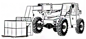 Image drawing of a telescopic forklift