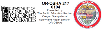 Logos for Oregon OSHA and the Department of Consumer and Business Services