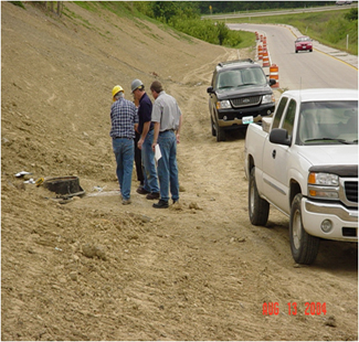 the site adjacent to the highway