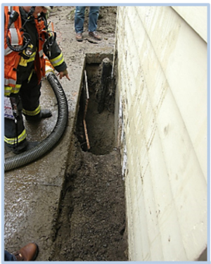 This is a picture of the incident scene where the worker was buried.