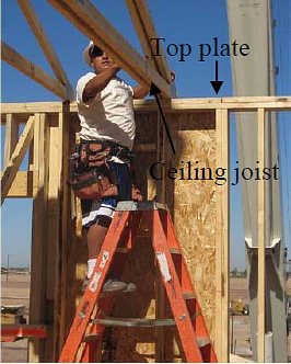 Figure 2- example of setting a ceiling joist