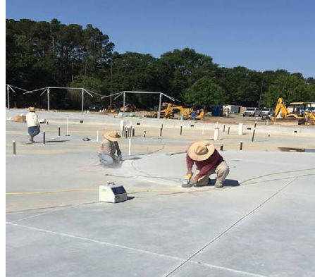 Figure 1. Collection of air samples by a NanoScan SMPS sampler during concrete blasting works.