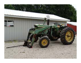 photo of parked tractor