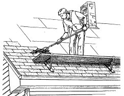 Illustration of man on roof