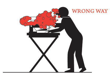 Illustration Health hazards wrong way