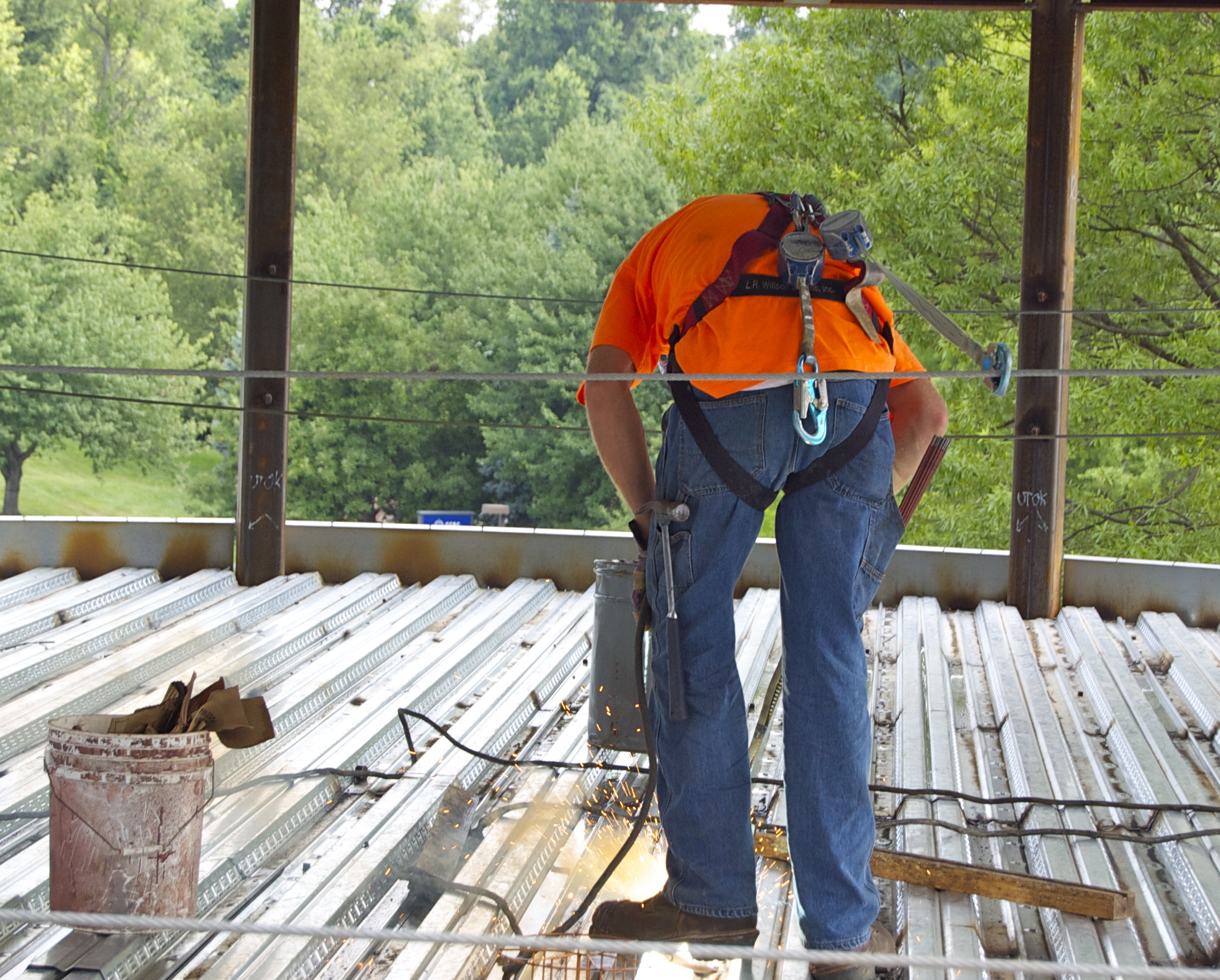 Welder with double lanyards