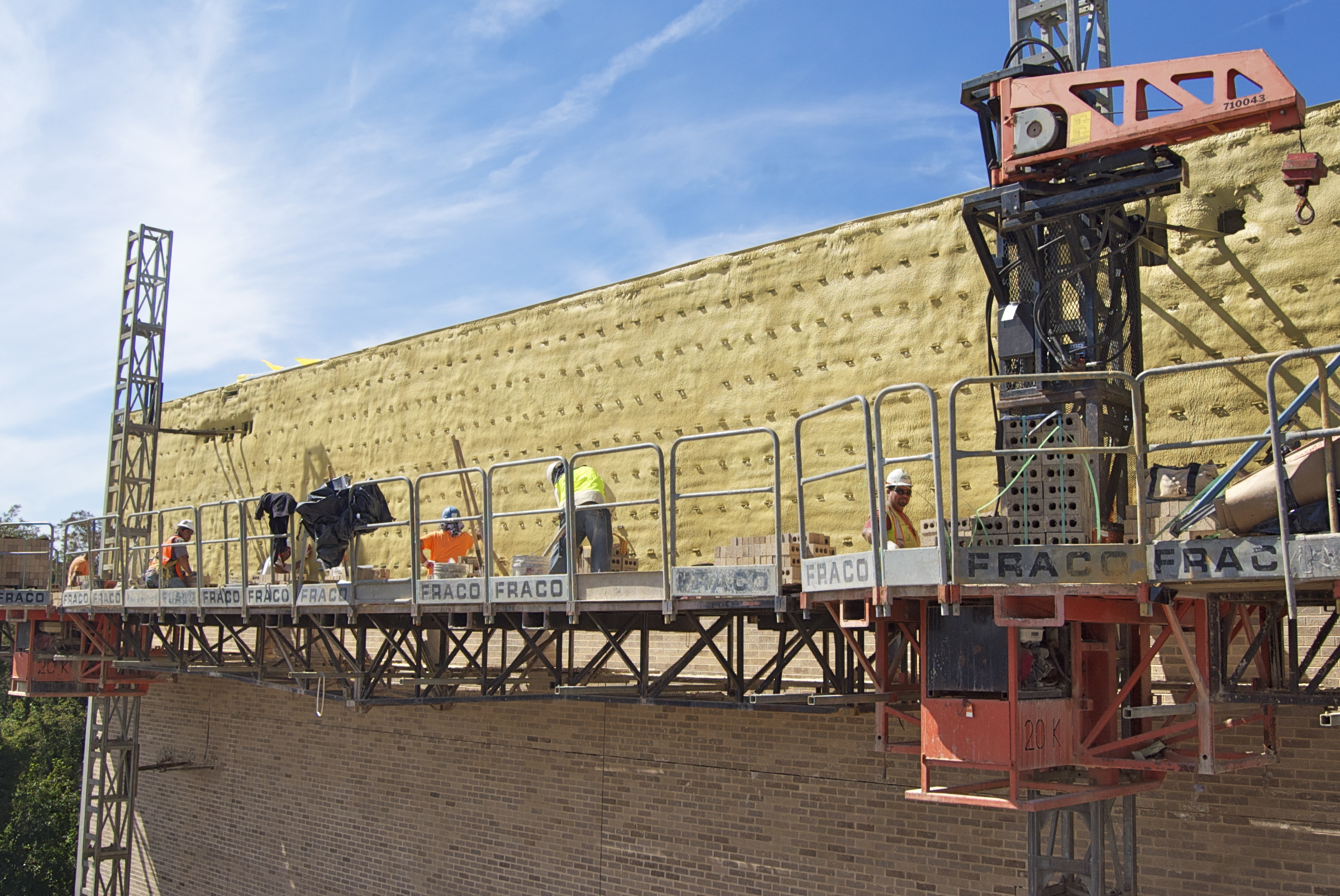 Mast Climbing Scaffold with Guardrails