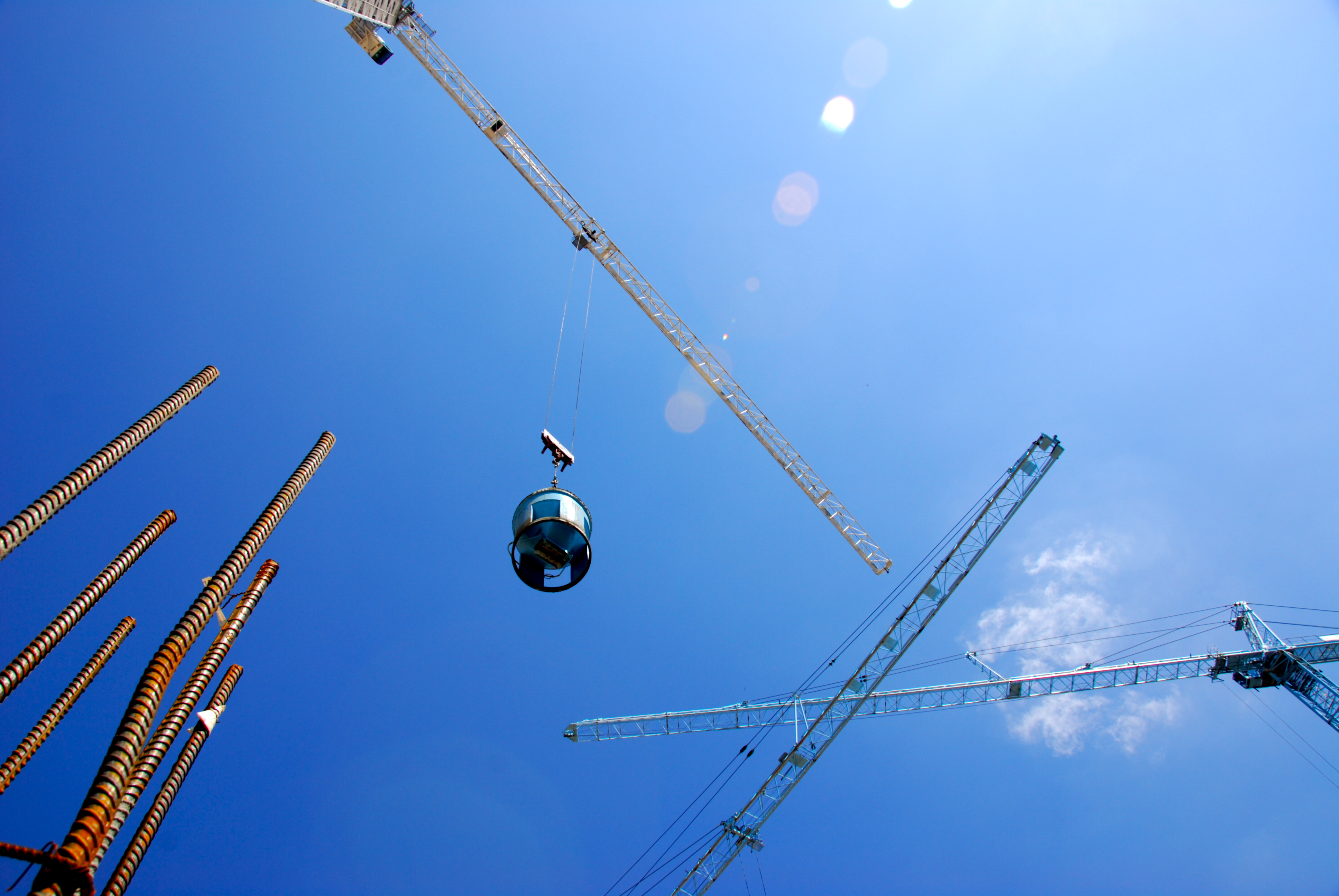 Three Tower Cranes